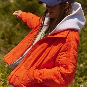 Pippa Packable Puffer Jacket - Flame